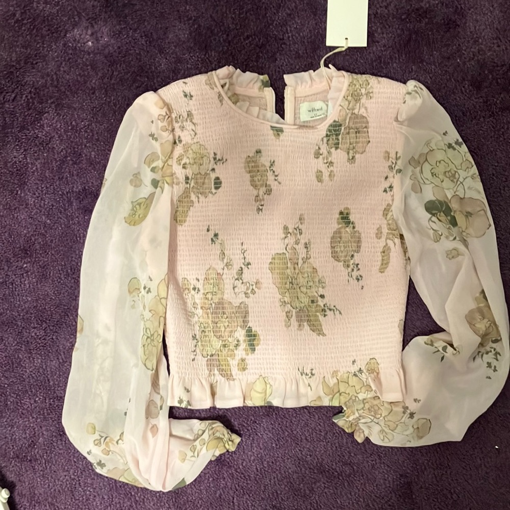 Never worn Aritiza blouse. Xxs petite. Cropped. Original price 138$.